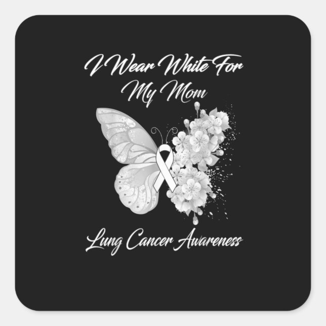 Adesivo Quadrado Eu Visto Branco Para Minha Mãe Sensibilização Para (Frente)