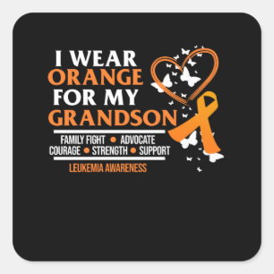 Adesivo Quadrado Eu Visto Laranja Para A Consciência Da Leucemia Do