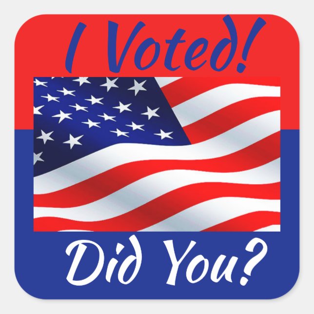 Adesivo Quadrado Eu Votei Sticker (Frente)