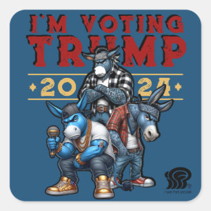 ADESIVO QUADRADO EU VOTO PARA A TRUMP 2024
