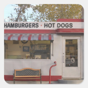 Adesivo Quadrado EUA, arizona, Bisbee: Motel obscuro de Dell, todos