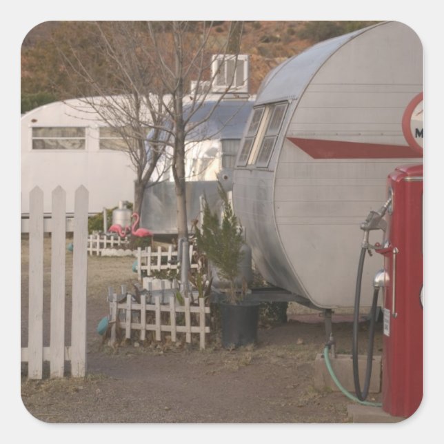 Adesivo Quadrado EUA, Arizona, Bisbee: Shady Dell Motel, Tudo (Frente)