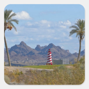 Adesivo Quadrado EUA, Arizona, Lago Havasu. Farol próximo