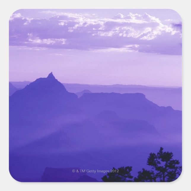 Adesivo Quadrado EUA, Arizona, névoa sobre Grand Canyon ao anoitece (Frente)