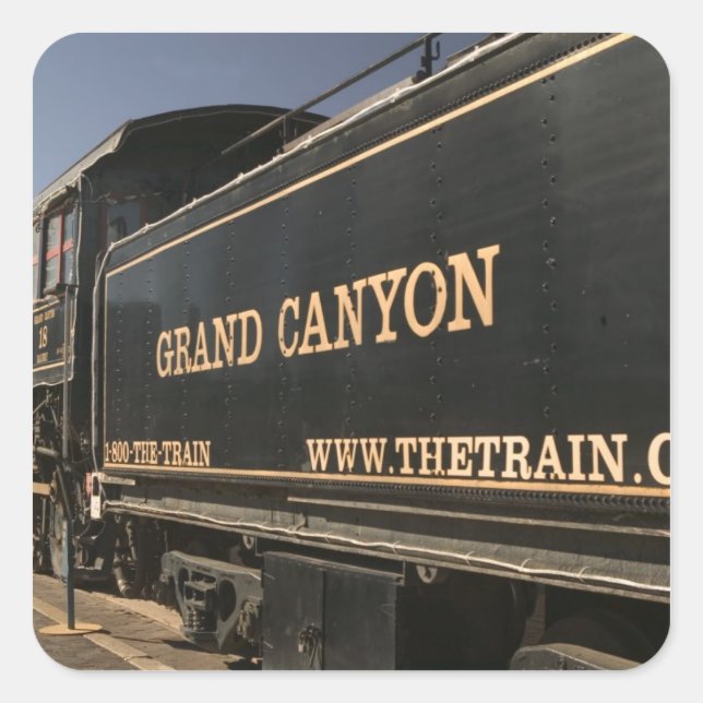 Adesivo Quadrado EUA, Arizona, Williams: Grand Canyon Railroad (Frente)