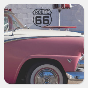 Adesivo Quadrado EUA, arizona, Williams. Rt. 66 cidade, os anos 50