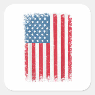 Adesivo Quadrado EUA Bandeira Patriótica Americana Para Homens Meni