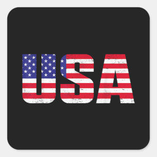 Adesivo Quadrado EUA Bandeira Patriótica Americana Para Homens Meni