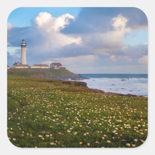 Adesivo Quadrado EUA, Califórnia. Big Sur Panorama 2 (Frente)