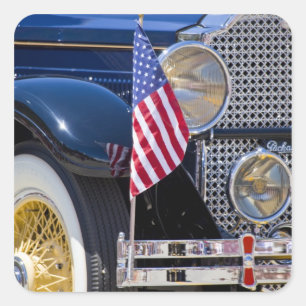 Adesivo Quadrado EUA, Colorado, Frisco. Automóvel Packard vintage