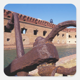 Adesivo Quadrado EUA, FL, Florida Keys, Fort Jefferson, 1846,
