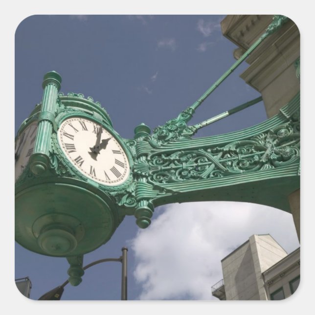 Adesivo Quadrado EUA, Illinois, Chicago: The Loop: North State (Frente)