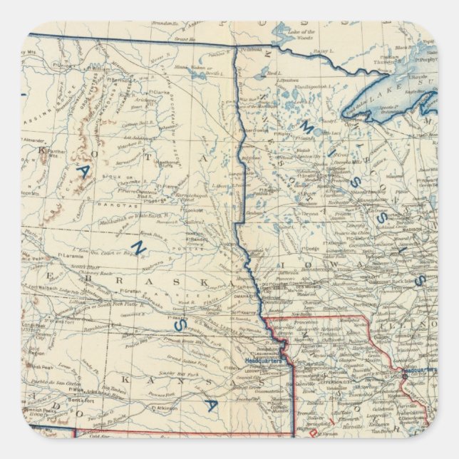 Adesivo Quadrado EUA junho de 1862 (Frente)