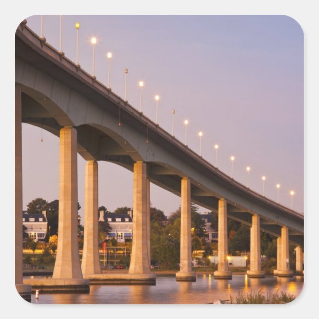 Adesivo Quadrado EUA, Maryland, Annapolis. Severn River Bidge (Frente)