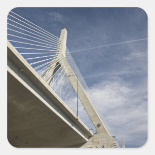 Adesivo Quadrado EUA, Massachusetts, Boston. A Ponte Zakim.