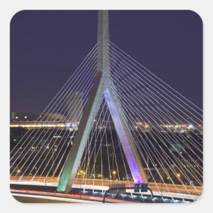 Adesivo Quadrado EUA, Massachusetts, Boston. Leonard Zakim