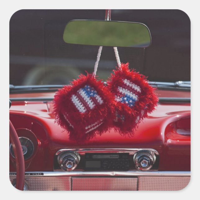 Adesivo Quadrado EUA, Massachusetts, Gloucester. Felpudo com (Frente)