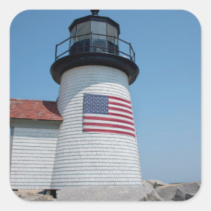 Adesivo Quadrado EUA, Massachusetts, Nantucket. Ponto de Brant