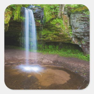 Adesivo Quadrado EUA, Michigan. Scott's Falls No Michigan Superior