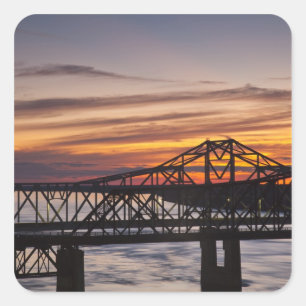 Adesivo Quadrado EUA, Mississippi, Vicksburg. Rodovia I-20 e