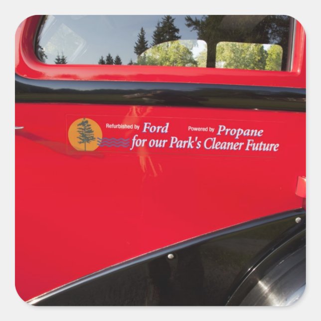 Adesivo Quadrado EUA, Montana, Glacier National Park, Vintage (Frente)