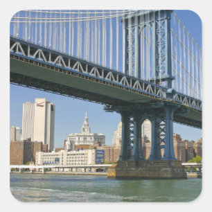 Adesivo Quadrado EUA, Nova York, Cidade de Nova York. Ponte de Manh