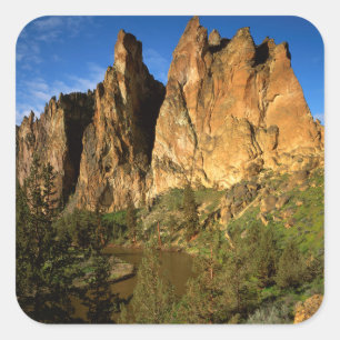 Adesivo Quadrado EUA, Oregon, Cliffs Granitas No Estado De Smith Ro