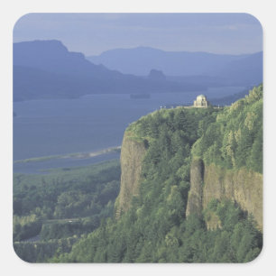 Adesivo Quadrado EUA, Oregon, Columbia River Gorge NSA. Vista de