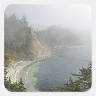 Adesivo Quadrado EUA, Oregon, Ocean View, Cabo Arago, Bandon