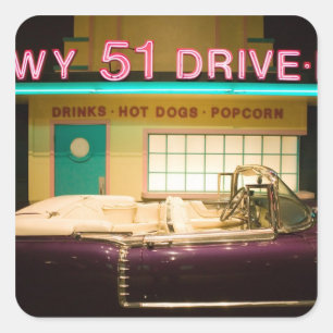 Adesivo Quadrado EUA, Tennessee, Memphis: Elvis Presley