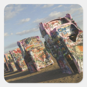 Adesivo Quadrado EUA, TEXAS, Panhandle Area, Amarillo: Cadillac