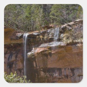Adesivo Quadrado EUA, Utah, Parque Nacional de Zion, Cachoeiras em