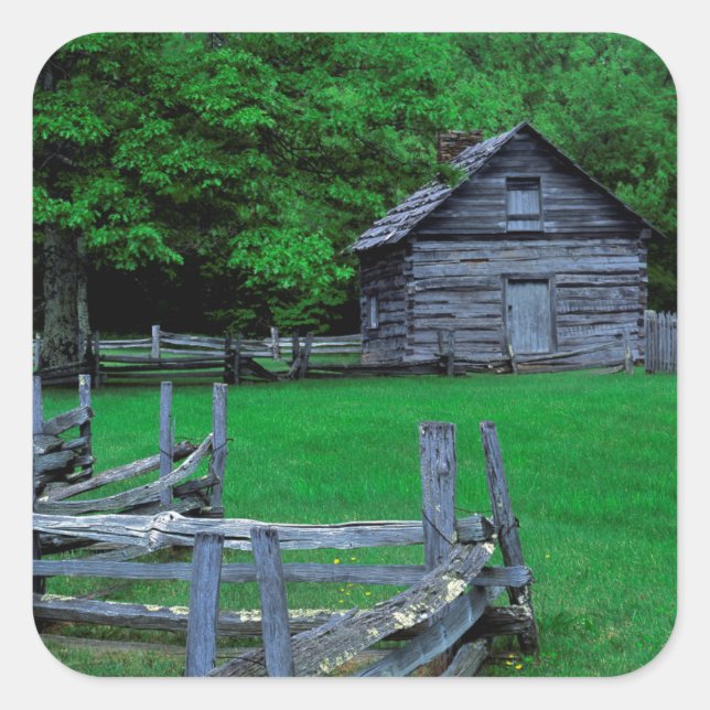 Adesivo Quadrado EUA, Virginia, Blue Ridge Parkway, The Puckett (Frente)