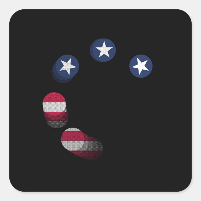 Adesivo Quadrado EUA vs. CHINA / EUA (Frente)