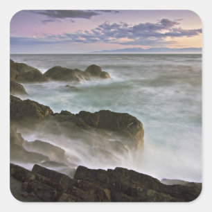 Adesivo Quadrado EUA, Washington, San Juan.  Quebra de ondas