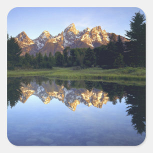 Adesivo Quadrado EUA, Wyoming, Parque Nacional Grand Teton. Grand
