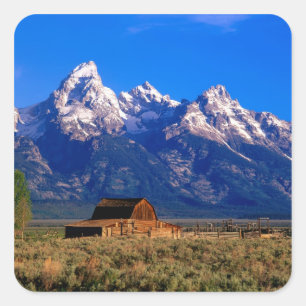 Adesivo Quadrado EUA, Wyoming, Parque Nacional Grand Teton, Manhã