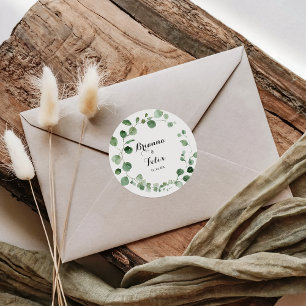 Adesivo Quadrado Eucalipto Calliografia Envelope Selo