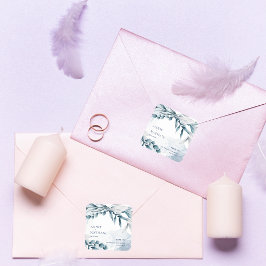 Adesivo Quadrado Eucalyptus Deixa O Casamento Azul Dusty Obrigado