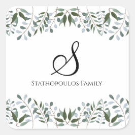 Adesivo Quadrado Eucalyptus Greenery Nome da Família Floral