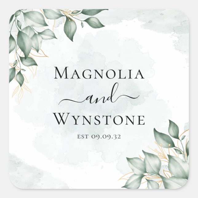 Adesivo Quadrado Eucalyptus Greenery Wing Sticker (Frente)