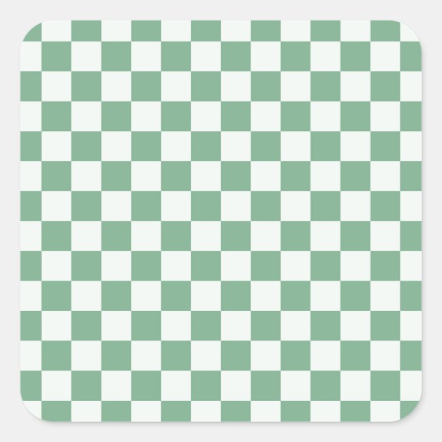 Adesivo Quadrado Eucalyptus mist checkerboard pattern (Frente)