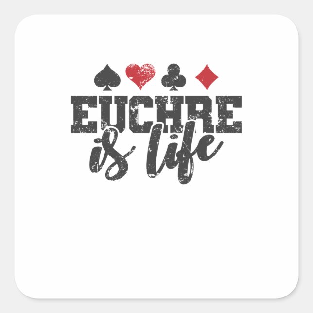 Adesivo Quadrado Euchre é Life Kartenspiel Spielkarten (Frente)