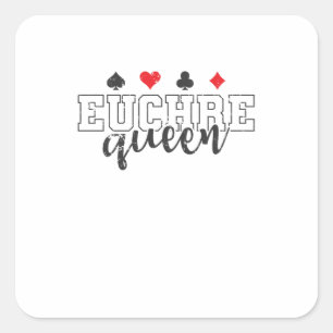 Adesivo Quadrado Euchre Queen Kartenspiel Spielkarten