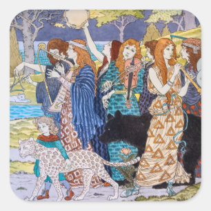 Adesivo Quadrado Eugene Grasset - Painel Decorativo Harmonia