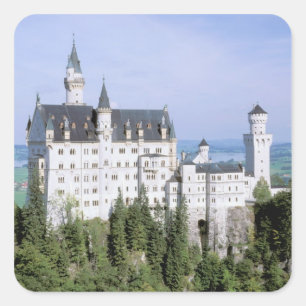 Adesivo Quadrado Europa, Alemanha, Castelo de Neuschwanstein, const