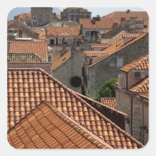 Adesivo Quadrado Europa, Croácia. Cidade medieval amuralhada de 2