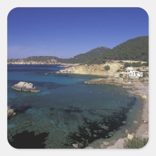 Adesivo Quadrado Europa, Espanha, Baleares, Ibiza, Cala de