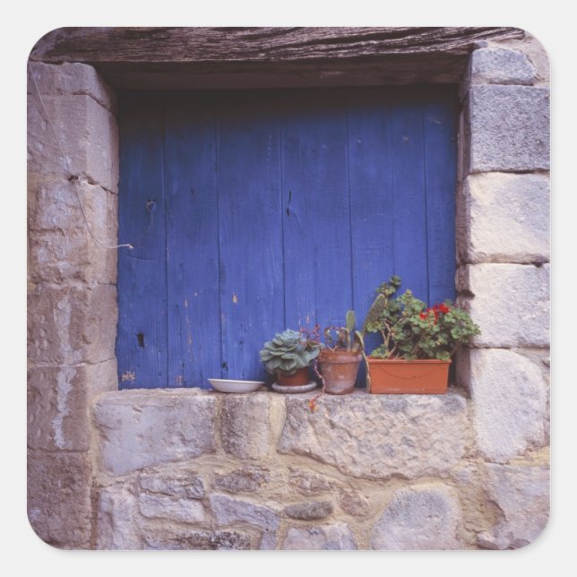 Adesivo Quadrado Europa, França, Cereste. Uma porta azul adiciona c (Frente)