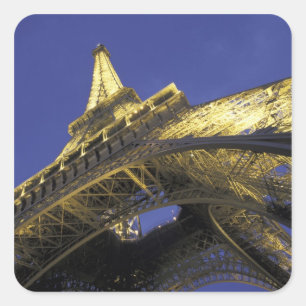 Adesivo Quadrado Europa, França, Paris, Torre Eiffel, noite 2